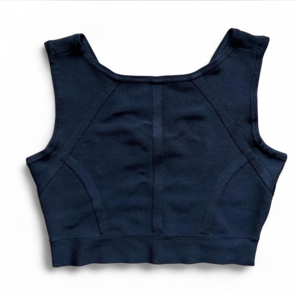 BCBGMAXAZRIA Fenella Reversible Bandage Bodycon Black Crop Top
